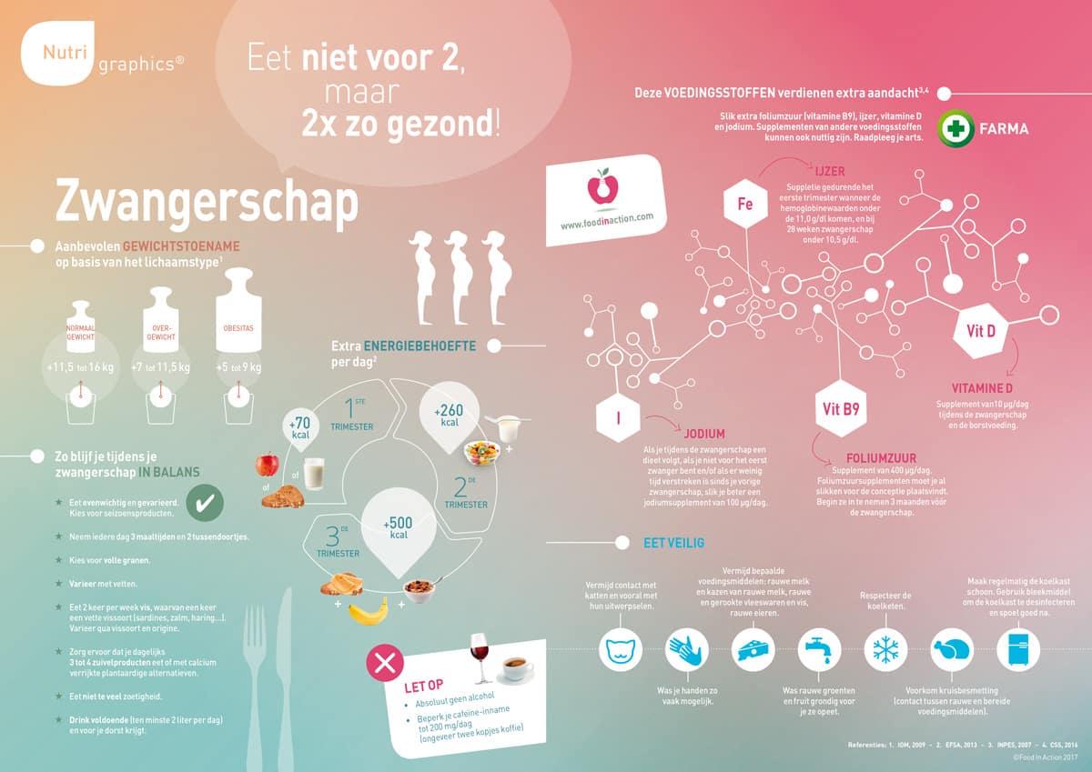 Nutrigraphics: Zwangerschap, eet niet voor 2!