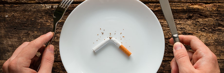 Arrêt du tabac & prise de poids: lié à une alimentation malsaine?