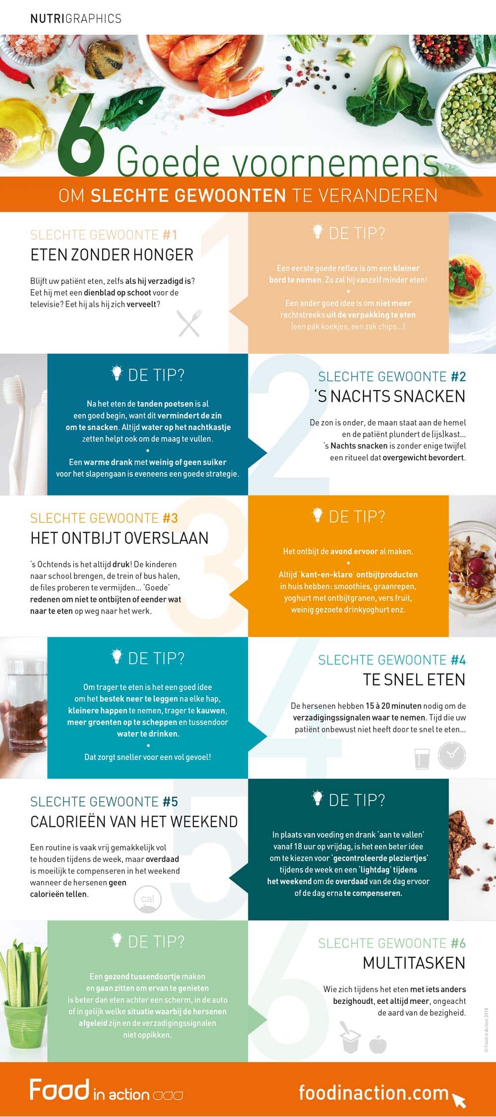 Nutrigraphics: 6 goede voornemens om slechte gewoonten te veranderen