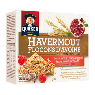 Quaker Barres aux flocons d’avoine framboise & grenade