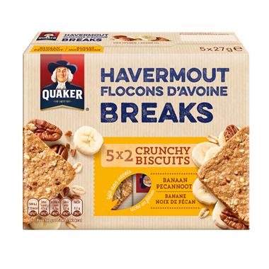 Quaker Flocons d’avoine Breaks banane-noix